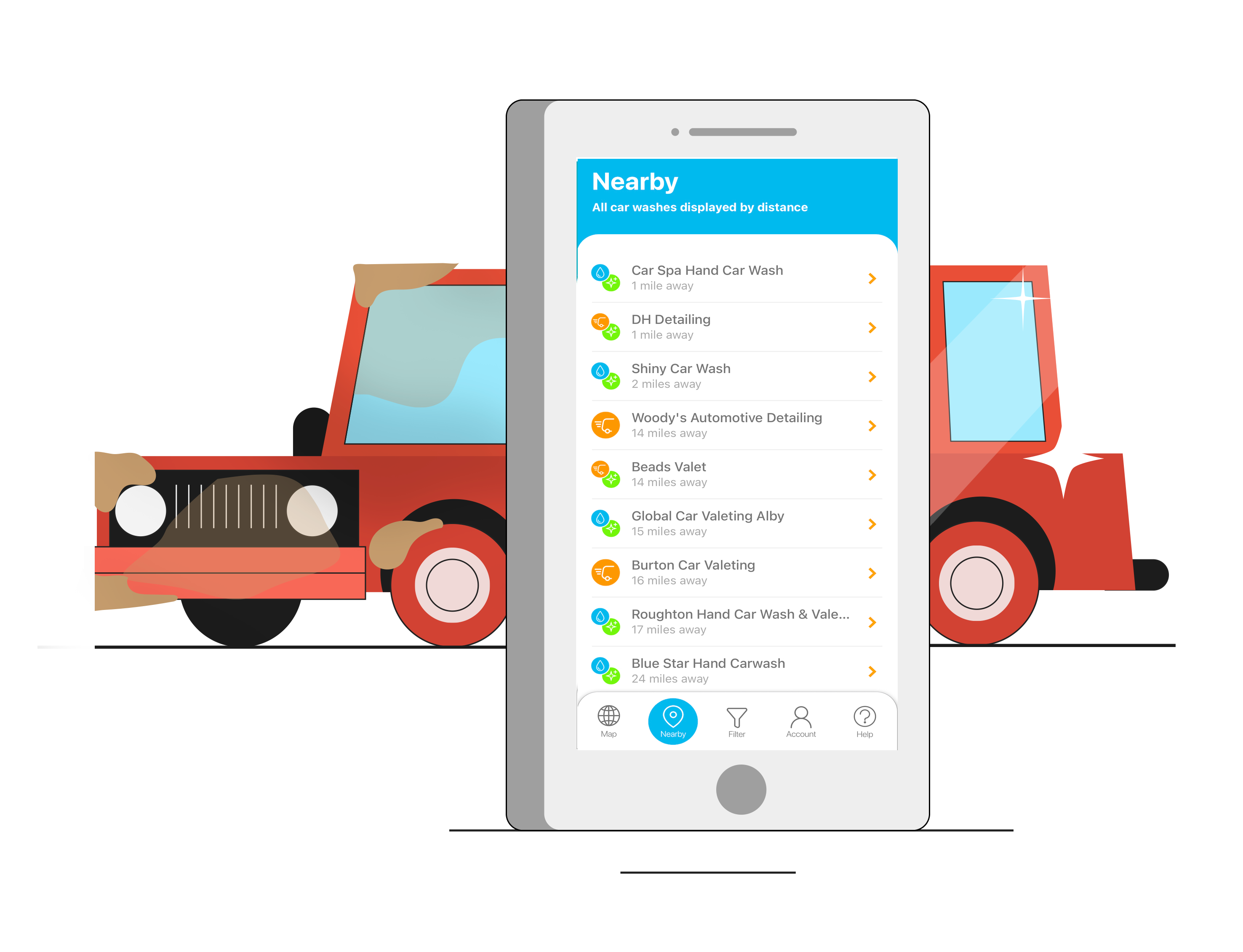 Clean your vehicle contactlessly