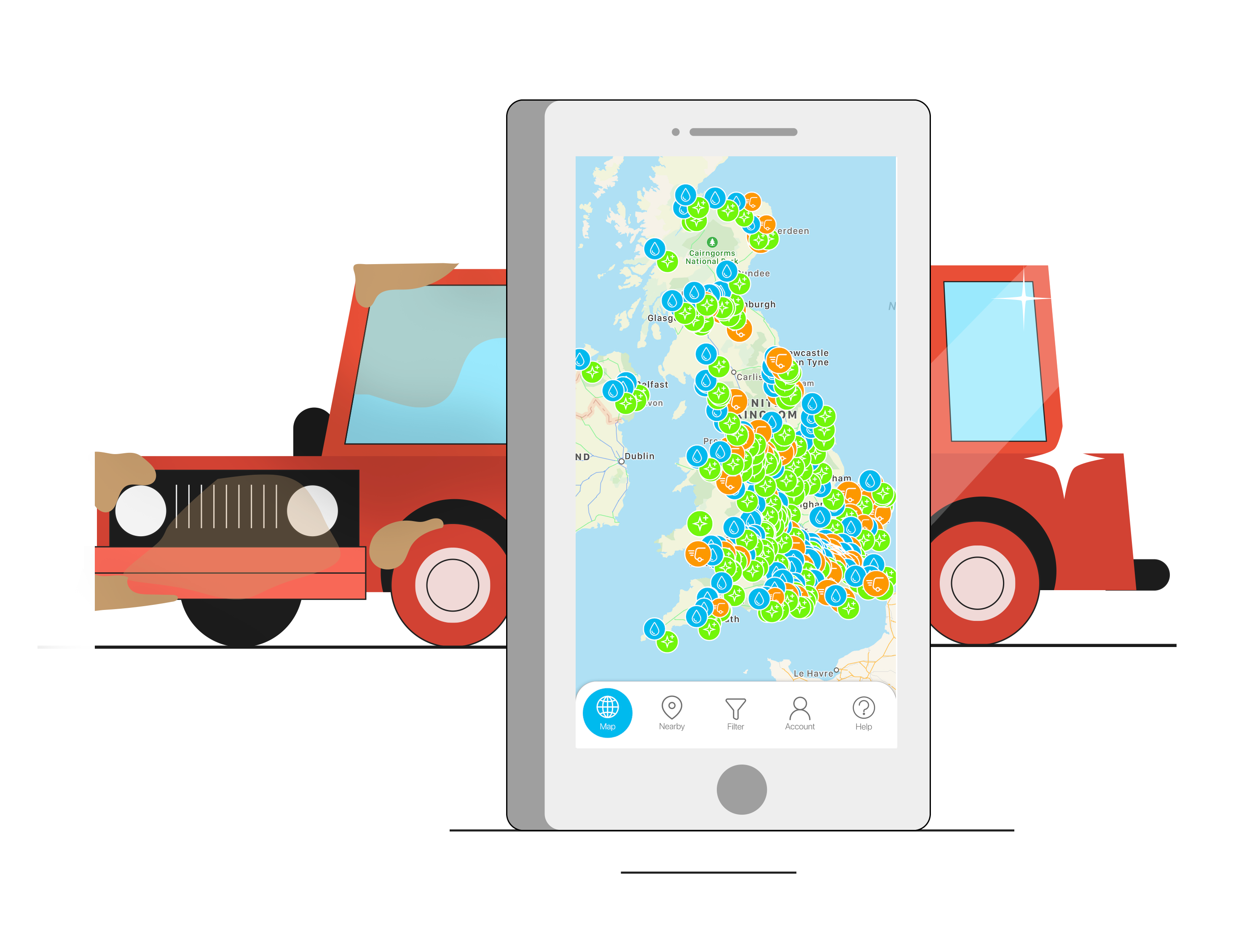 Clean your vehicle contactlessly